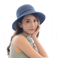 Ymsaid New Fashion Woman kapelusze przeciwsłoneczne damskie szerokie rondo składany Bowknot ręcznie robiony słomkowy kapelusz dorywczo kobieta dziecko letni kapelusz na plażę 2